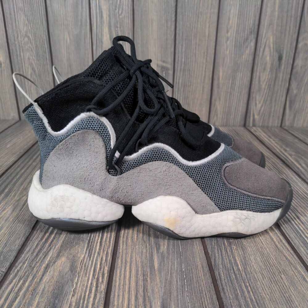 Adidas Crazy Boost BYW Mid Basketball Shoe Sneaker Black Gray Men Teen Sz 6